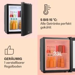 Happy Hour Minibar 5-15°C EEK G Lautlos 23dB LED-Licht -Einrichtungsgeschäft 10005399 DE 0004 usp
