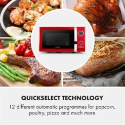 Fine Dinesty 2in1-Mikrowellen-Ofen Retro 23L 1000W 12 Programme Rot -Einrichtungsgeschäft 10027094 yy 0005 logo Klarstein Fine Dinesty 2in1 Mikrowellen Ofen rot