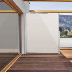 Bari 320 Seitenmarkise Seitenrollo 300x200cm Aluminium Creme -Einrichtungsgeschäft 10028019 yy 0003 ambient Blumfeldt Bari 320 Seitenmarkise