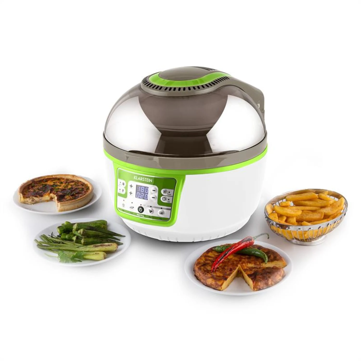 VitAir Turbo Heißluftfritteuse Grün-weiß 1400W Grillen Backen 9l 13 VitAir Turbo Heißluftfritteuse Grün-weiß 1400W Grillen Backen 9l – Bild 11