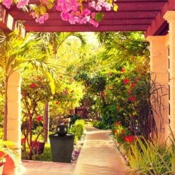 Königsbrunn Springbrunnen Solar 200 L/h LED Akku Basaltoptik -Einrichtungsgeschäft 10029040 yy 0004 ambient Blumfeldt Koenigsbrunn Solar Springbrunnen reedit