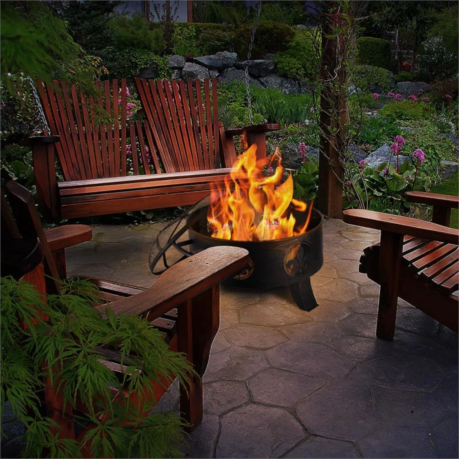 Versailles Feuerschale Ø 60 Cm Stahl Schwarz – Bild 4