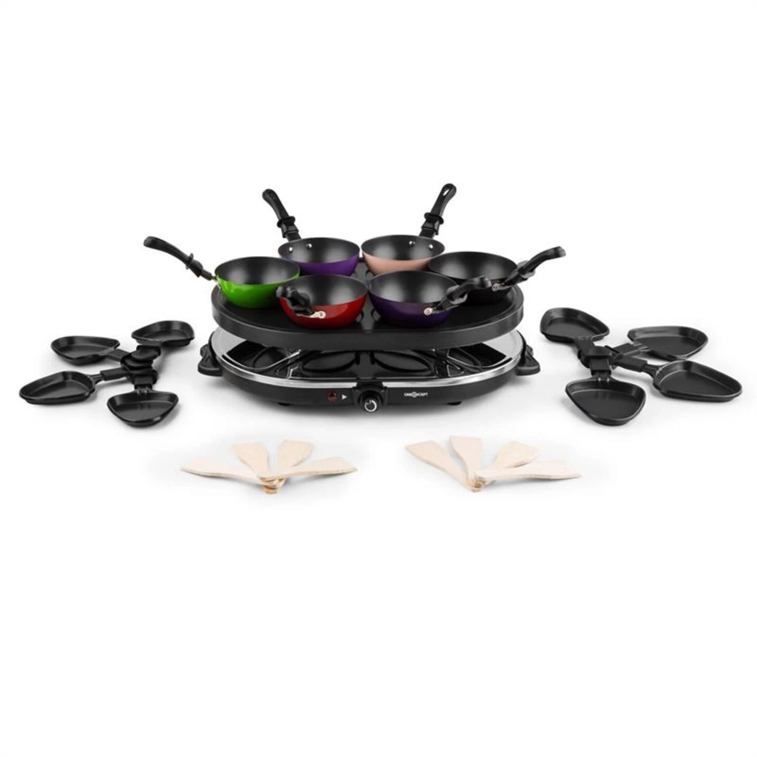 Woklette Tischgrill Raclette Wokset 1200 W 8 Personen Antihaft 6 Woklette Tischgrill Raclette Wokset 1200 W 8 Personen Antihaft – Bild 4