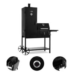 Fleischbrocken Holzkohlegrill Smoker Räucherofen BBQ-Grill Schwarz -Einrichtungsgeschäft 10030554 yy 0005 detail Professional charcoal grill and smoker