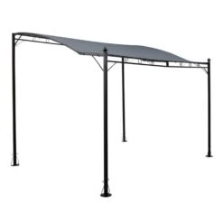 Allure Pergola Vordach Anbaupavillon 300x250cm Polyester Dunkelgrau