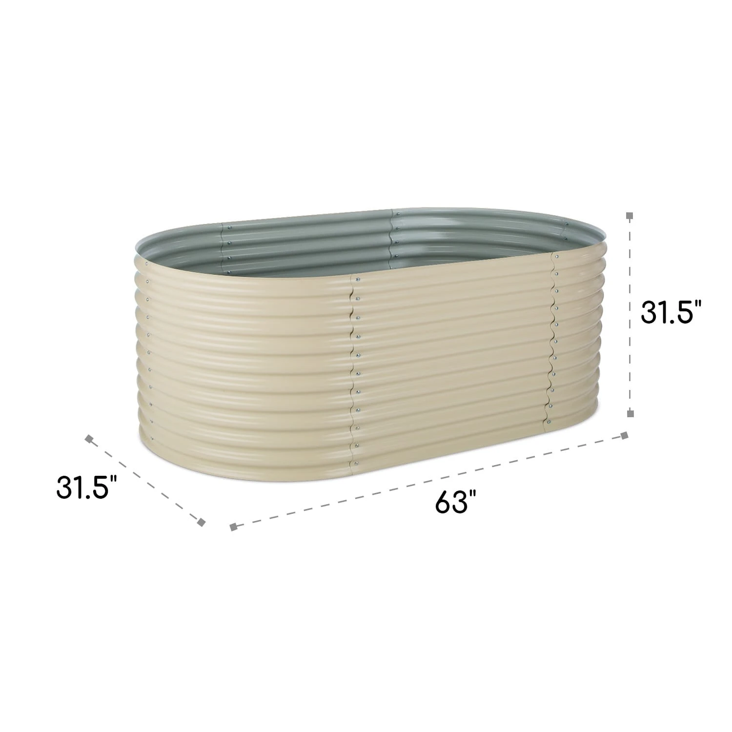 High Grow Hochbeet Gartenbeet 1,6m Zink-Alu-Beschichtung Beige 7 High Grow Hochbeet Gartenbeet 1,6m Zink-Alu-Beschichtung Beige – Bild 5