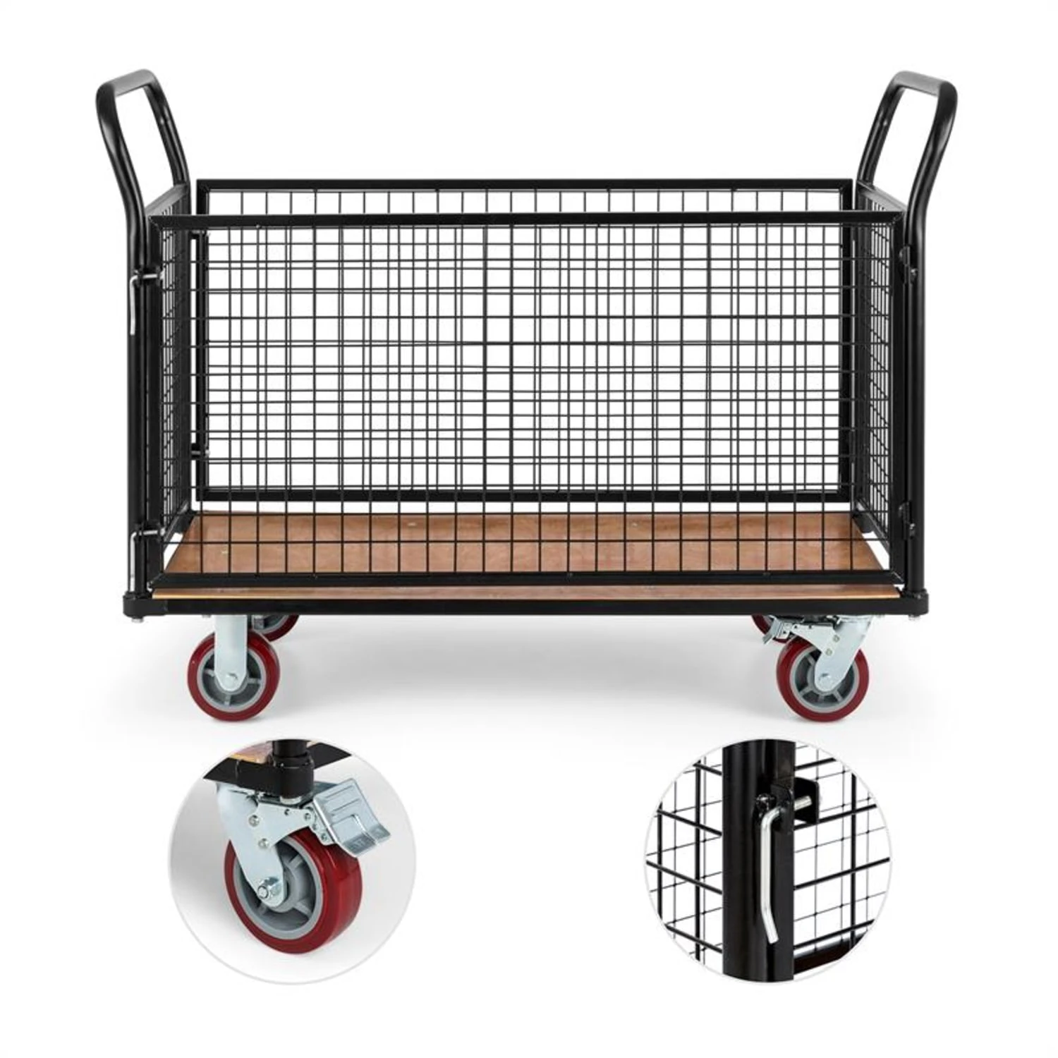 Loadster Gitterwagen Rollwagen Magazinwagen Max.500kg Holzboden 5 Loadster Gitterwagen Rollwagen Magazinwagen Max.500kg Holzboden – Bild 3