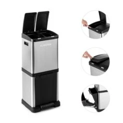 Ökosystem² Mülleimer Mülltrenner 30L (1 X15L, 2x7,5 L) PE Edelstahl -Einrichtungsgeschäft 10031319 yy 0005 detail Klarstein oekosystem Muelleimer Edelstahlgehaeuse