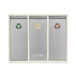 Ordnungshüter 3 Mülleimer Mülltrenner 45L (3 X 15 L) Cremebeige -Einrichtungsgeschäft 10031320 yy 0002 titel Klarstein Ordnungshueter 3 Muelleimer cremebeige