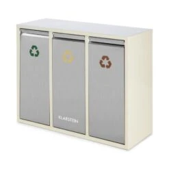 Ordnungshüter 3 Mülleimer Mülltrenner 45L (3 X 15 L) Cremebeige -Einrichtungsgeschäft 10031320 yy 0006 front Klarstein Ordnungshueter 3 Muelleimer cremebeige