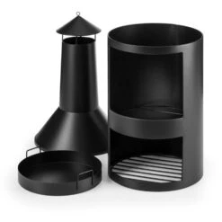 Westeros Gartenofen Terrassenofen Holzofen Ø45cm Stahlblech Schwarz -Einrichtungsgeschäft 10031481 yy 0004 detail Blumfeldt Westeros Gartenofen schwarz