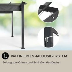 Pantheon 3x3 Pergola Vordach 3x3m Aluminium Sonnendach Polyester Grau 15 Pantheon 3x3 Pergola Vordach 3x3m Aluminium Sonnendach Polyester Grau -Einrichtungsgeschäft 10031882 DE 0005 usp