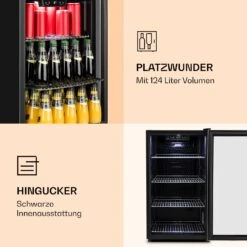 Beersafe 4XL Kühlschrank 124 Liter 4 Böden Panoramaglastür Edelstahl -Einrichtungsgeschäft 10031929 de 0004 logo