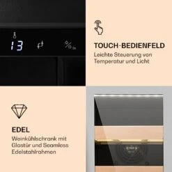 Vinovilla Smart Weinkühlschrank 50l / 20 Flaschen Glastür Edelstahl -Einrichtungsgeschäft 10032037 de 0003 logo