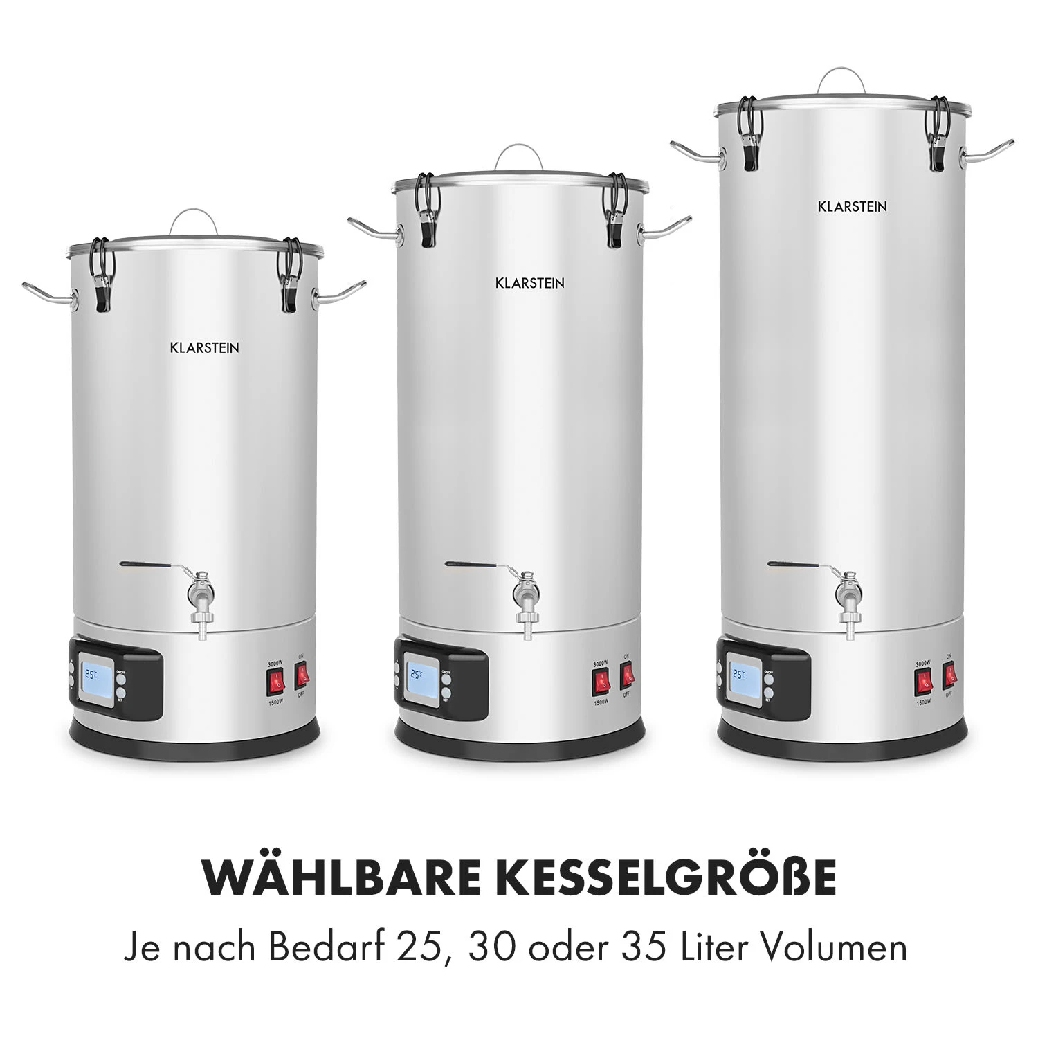 Maischfest Maischekessel 5 Teile 1500/3000W 25l LCD Touch 5 Maischfest Maischekessel 5 Teile 1500/3000W 25l LCD Touch – Bild 3