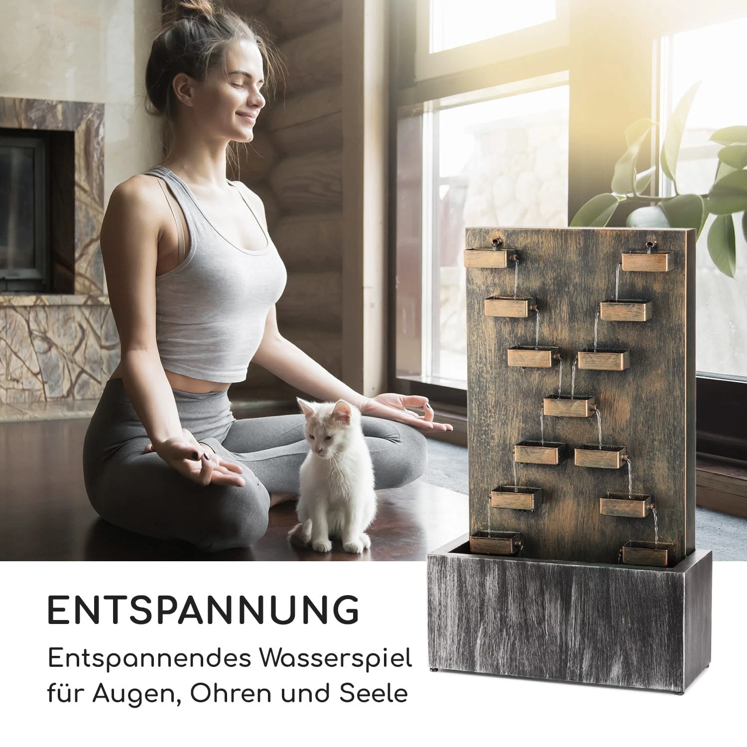 River Crossing Gartenbrunnen In/Outdoor 6W Pumpe 10m Kabel Verzinkt 4 River Crossing Gartenbrunnen In/Outdoor 6W Pumpe 10m Kabel Verzinkt – Bild 2