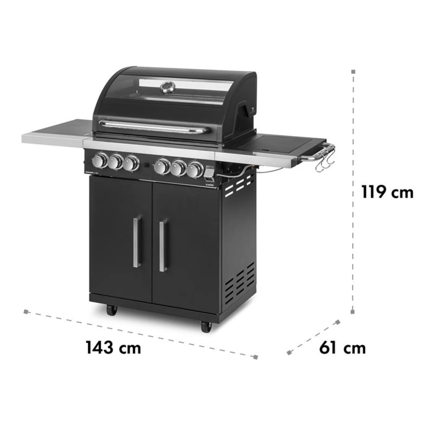 Tomahawk 4.2 SBG Gasgrill 6 Brenner 20,7 KW 64x42cm Grill Edelstahl 13 Tomahawk 4.2 SBG Gasgrill 6 Brenner 20,7 KW 64x42cm Grill Edelstahl – Bild 11