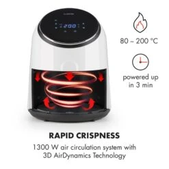 AirVital Heißluftfritteuse 1300W 2,5l CeraPlus-Antihaft Touch Weiß 14 AirVital Heißluftfritteuse 1300W 2,5l CeraPlus-Antihaft Touch Weiß -Einrichtungsgeschäft 10032331 yy 0004 logo Klarstein AirVital Heissluftfritteuse 1300W weiss reedit