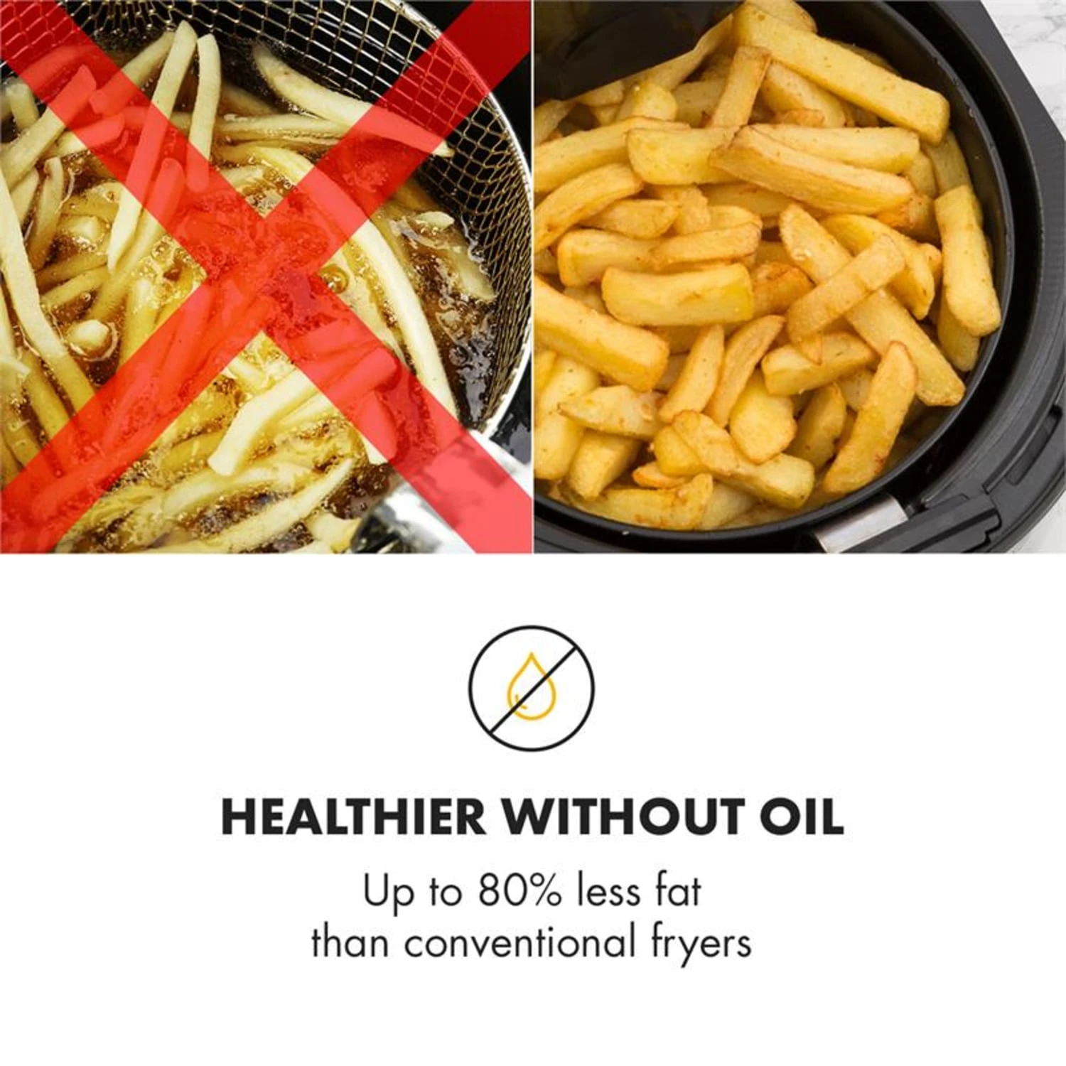 AirVital Heißluftfritteuse 1300W 2,5l CeraPlus-Antihaft Touch Weiß 9 AirVital Heißluftfritteuse 1300W 2,5l CeraPlus-Antihaft Touch Weiß – Bild 7