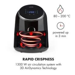 AirVital Heißluftfritteuse 1300W 2,5l CeraPlus-Antihaft Touch Schwarz -Einrichtungsgeschäft 10032332 yy 0004 logo Klarstein AirVital Heissluftfritteuse 1300W schwarz reedit