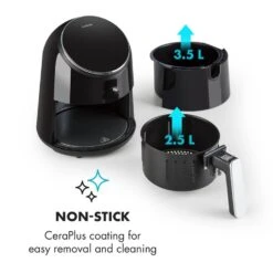 AirVital Heißluftfritteuse 1300W 2,5l CeraPlus-Antihaft Touch Schwarz -Einrichtungsgeschäft 10032332 yy 0006 logo Klarstein AirVital Heissluftfritteuse 1300W schwarz