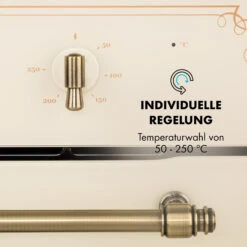 Victoria Einbaubackofen Retro-Design 9 Funktionen 50-250°C Elfenbein 16 Victoria Einbaubackofen Retro-Design 9 Funktionen 50-250°C Elfenbein -Einrichtungsgeschäft 10032485 de 0005 logo