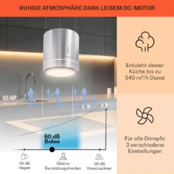 Tron Ambience Inselabzugshaube Ø38cm Umluft 540m³/h LED Edelstahl -Einrichtungsgeschäft 10032579 de 0003 usp