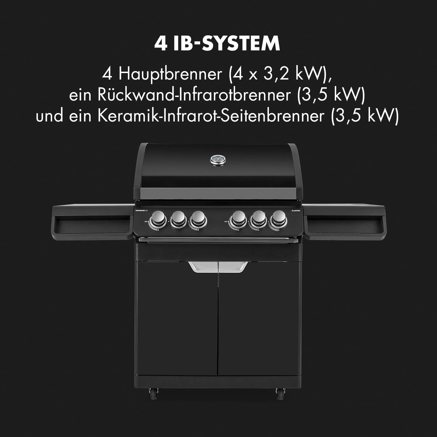 Highgrade 4 IB Gasgrill 6 Brenner 19,8 KW 71x46cm Grill Edelstahl 4 Highgrade 4 IB Gasgrill 6 Brenner 19,8 KW 71x46cm Grill Edelstahl – Bild 2