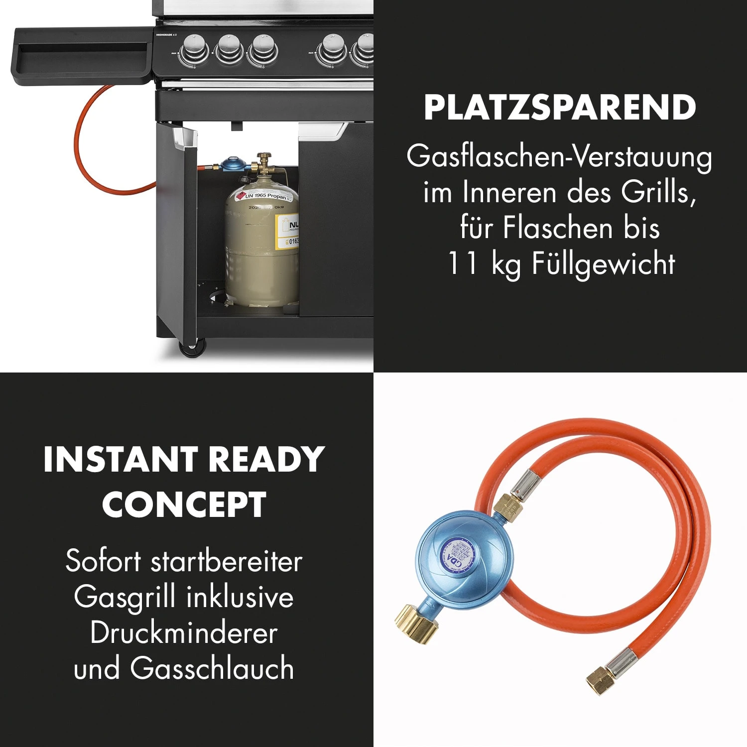 Highgrade 4 IB Gasgrill 6 Brenner 19,8 KW 71x46cm Grill Edelstahl 9 Highgrade 4 IB Gasgrill 6 Brenner 19,8 KW 71x46cm Grill Edelstahl – Bild 7