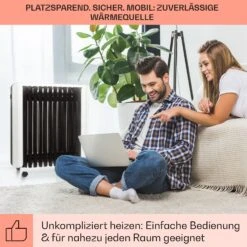 Thermaxx 2500 Ölradiator 2500W 5-35° C 24h-Timer Weiß/schwarz -Einrichtungsgeschäft 10032775 de 0007 usp