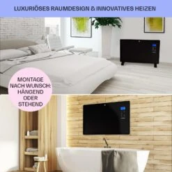 Norderney Konvektions-Heizgerät Thermostat Timer 2000W 30m² Schwarz -Einrichtungsgeschäft 10032789 de 0007 usp