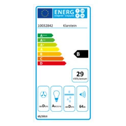 Laurel 60 Dunstabzugshaube 60cm Abluft: 350 M³/h LED Touch Glas -Einrichtungsgeschäft 10032842 energy label