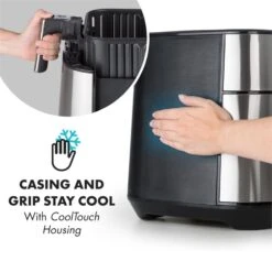 AeroVital Heißluftfritteuse 1700W 5,4 Liter Timer Edelstahl Silber 17 AeroVital Heißluftfritteuse 1700W 5,4 Liter Timer Edelstahl Silber -Einrichtungsgeschäft 10032848 yy 0006 logo Klarstein AeroVital Heissluftfritteuse silber reedit