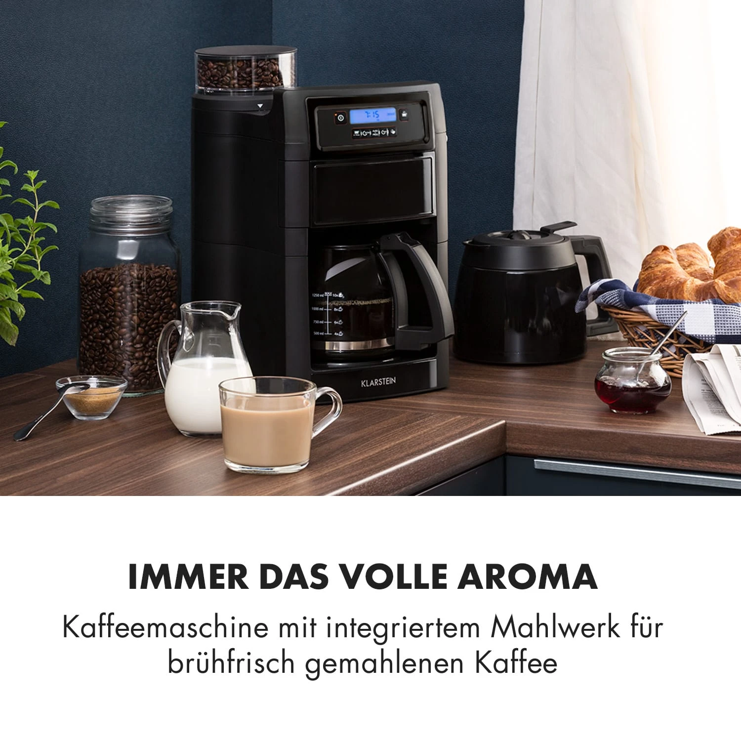 Aromatica II Set Kaffeemaschine, Mahlwerk, 1,25 L, Schwarz 4 Aromatica II Set Kaffeemaschine, Mahlwerk, 1,25 L, Schwarz – Bild 2