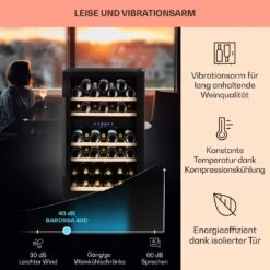 Barossa 40 Duo Weinkühlschrank 2 Zonen 41 Flaschen Glastür Touch LED -Einrichtungsgeschäft 10032924 de 0004 usp