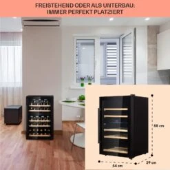 Barossa 40 Duo Weinkühlschrank 2 Zonen 41 Flaschen Glastür Touch LED -Einrichtungsgeschäft 10032924 de 0006 usp