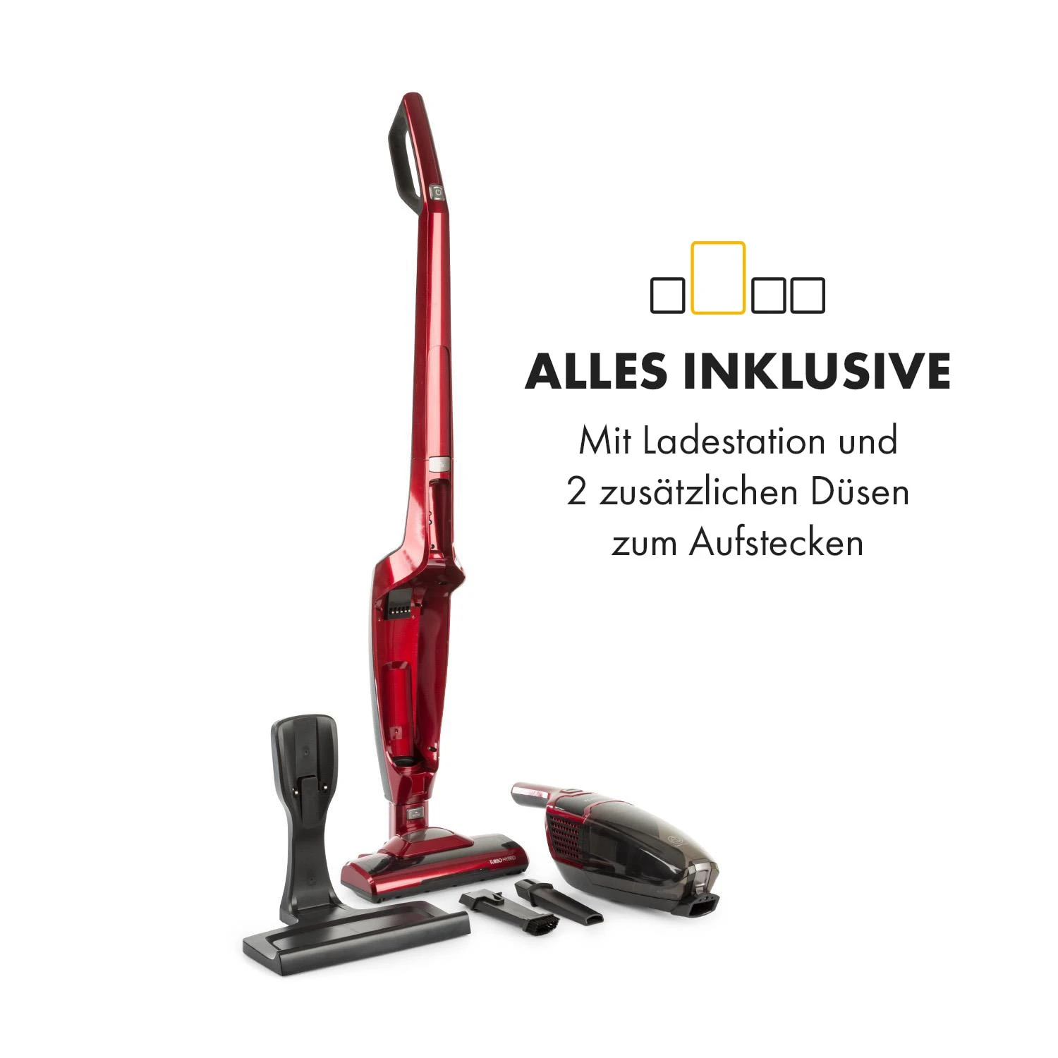 TurboHybrid Staubsauger Boden- Und Handstaubsauger Metallic-rot 6 TurboHybrid Staubsauger Boden- Und Handstaubsauger Metallic-rot – Bild 4