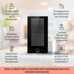 Delicatessa Slim Domino Induktionskochfeld 3500W Timer Schwarz -Einrichtungsgeschäft 10033015 de 0002 usp