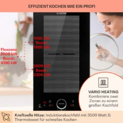 Delicatessa Slim Domino Induktionskochfeld 3500W Timer Schwarz -Einrichtungsgeschäft 10033015 de 0003 usp