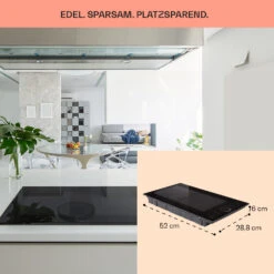 Delicatessa Slim Domino Induktionskochfeld 3500W Timer Schwarz -Einrichtungsgeschäft 10033015 de 0006 usp