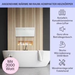 Hot Spot Slimcurve Heizgerät 80x40cm 40m² 2000W 5-40°C LED IP24 Weiß -Einrichtungsgeschäft 10033016 de 0002 usp