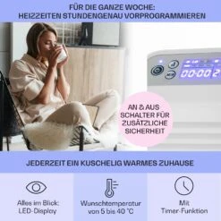 Hot Spot Slimcurve Heizgerät 80x40cm 40m² 2000W 5-40°C LED IP24 Weiß -Einrichtungsgeschäft 10033016 de 0003 usp