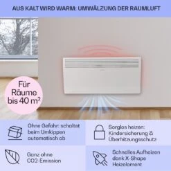 Hot Spot Slimcurve Heizgerät 80x40cm 40m² 2000W 5-40°C LED IP24 Weiß -Einrichtungsgeschäft 10033016 de 0004 usp