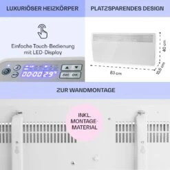 Hot Spot Slimcurve Heizgerät 80x40cm 40m² 2000W 5-40°C LED IP24 Weiß -Einrichtungsgeschäft 10033016 de 0006 usp