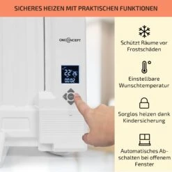 Wallander Ölradiator 800W Thermostat Ölheizung Ultraflach Weiß -Einrichtungsgeschäft 10033100 de 0004 usp