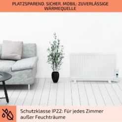 Wallander Ölradiator 800W Thermostat Ölheizung Ultraflach Weiß -Einrichtungsgeschäft 10033100 de 0007 usp