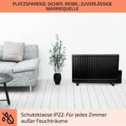 Wallander Ölradiator 800W Thermostat Ölheizung Ultraflach Schwarz -Einrichtungsgeschäft 10033101 de 0007 usp