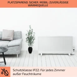 Wallander Ölradiator 1000W Thermostat Ölheizung Ultraflach Weiß -Einrichtungsgeschäft 10033102 de 0007 usp