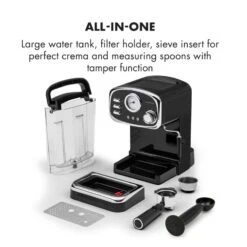 Espressionata Gusto Espressomaschine 1100W 15 Bar Druck Schwarz -Einrichtungsgeschäft 10033209 yy 0008 logo Klarstein Espressionata Gusto Espressomaschine reedit