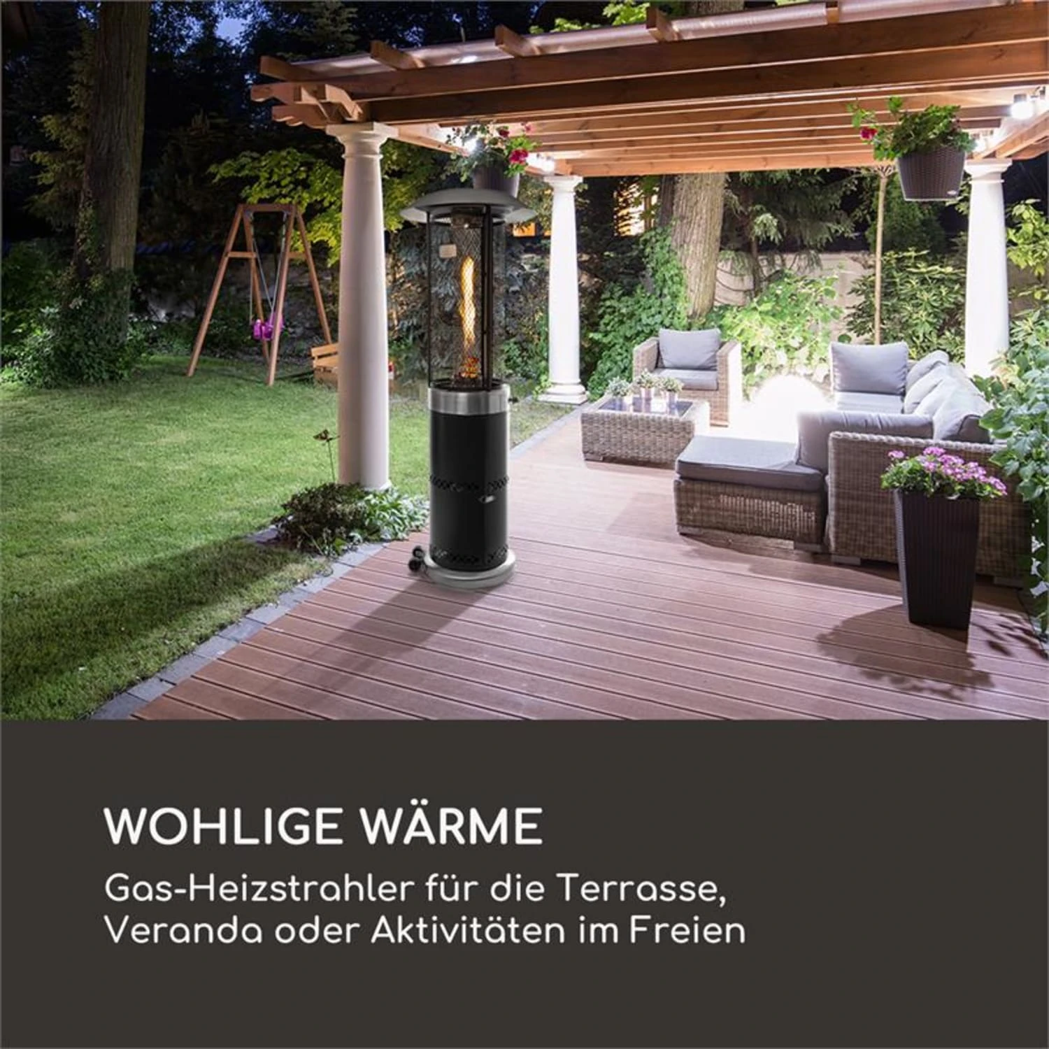 Goldflame Deluxe Terrassenheizstrahler 36.000BTU/11kW Mobil Edelstahl 4 Goldflame Deluxe Terrassenheizstrahler 36.000BTU/11kW Mobil Edelstahl – Bild 2